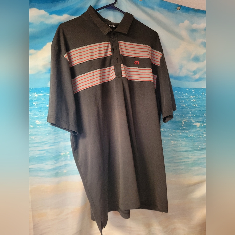Travis Mathew Pinehurst 2014 Black Golf Polo Shirt Mens Size XXL